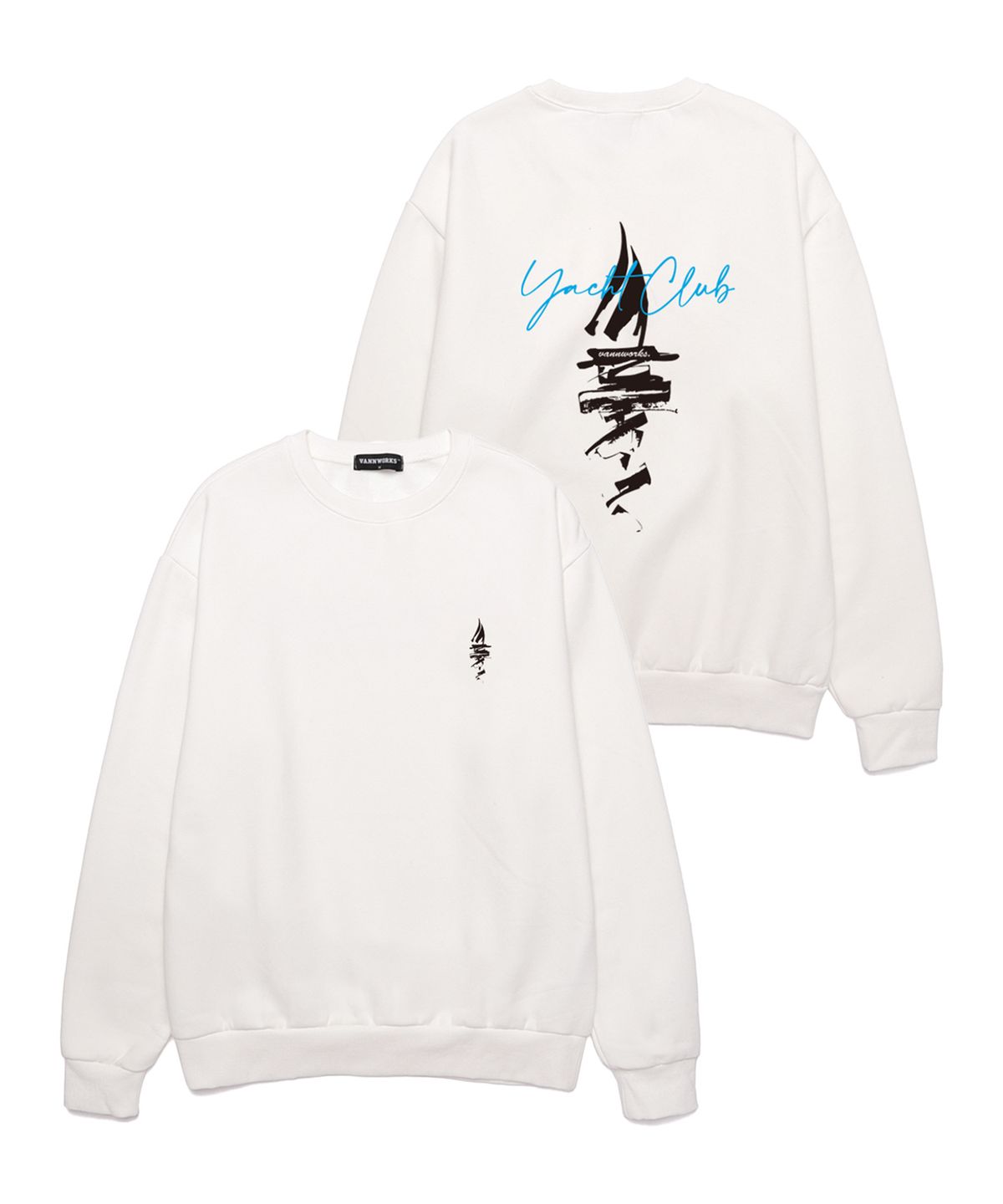 밴웍스(VANNWORKS) Yacht Club 오버핏 맨투맨 (VLS0007) 화이트