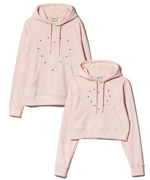 HEART EYELET HOODIE (PINK) (2TYPE)