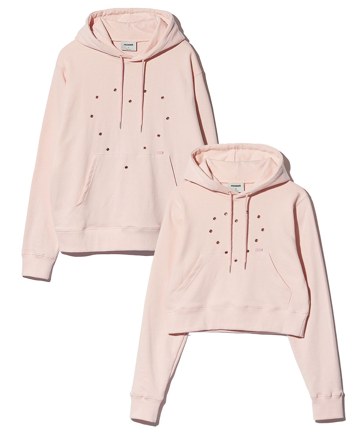 피스메이커(PIECE MAKER) HEART EYELET HOODIE (PINK) (2TYPE)