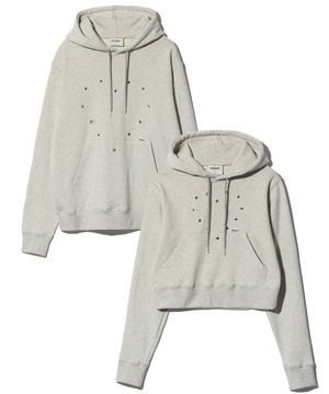 HEART EYELET HOODIE (GREY) (2TYPE)
