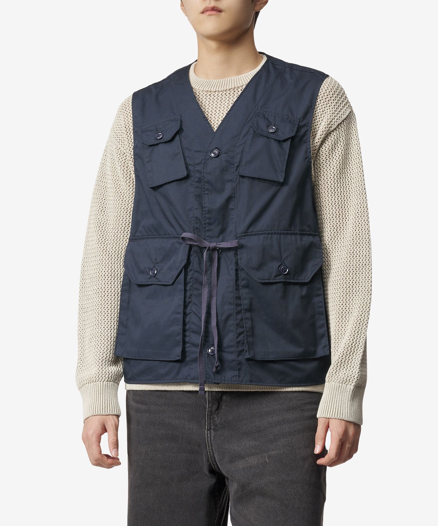 MUSINSA | ENGINEERED GARMENTS C1 Ripstop Pocket Vest - Dark Navy