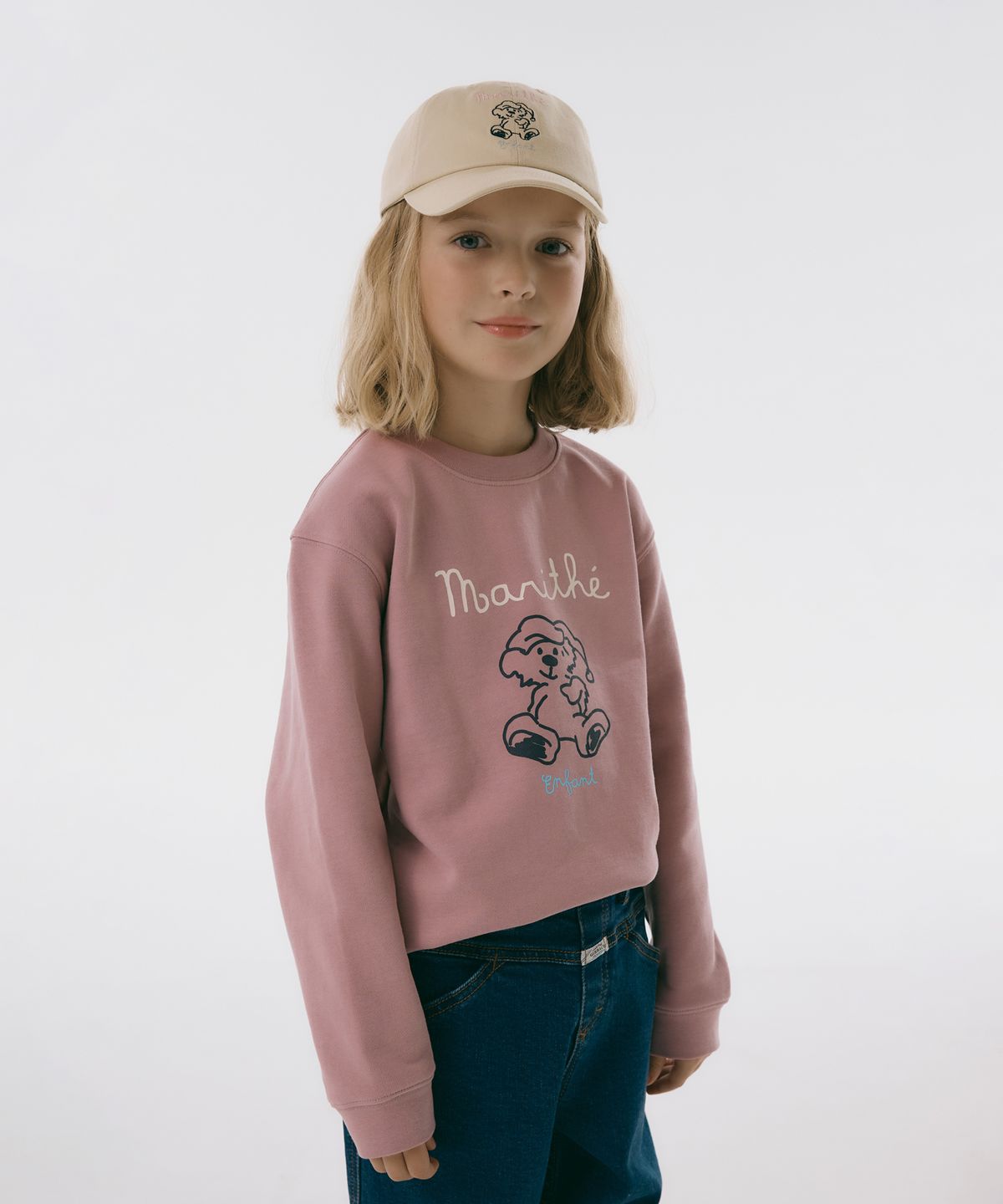 마리떼 키즈(MARITHÉ KIDS) ENFANT BEAR SWEATSHIRT dark pink