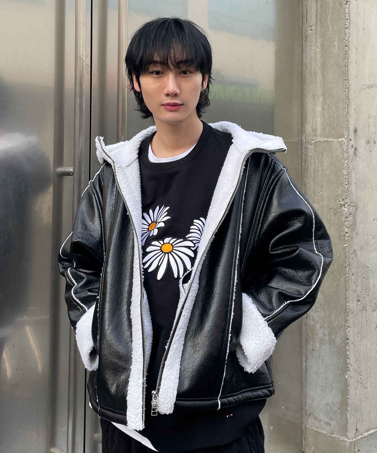 ●ROMANTIC CROWN● MOTORCYCLE MOUTON JACKET (2色) unisex MUSINSA | ROMANTIC CROWN Biker mouton jacket_black
