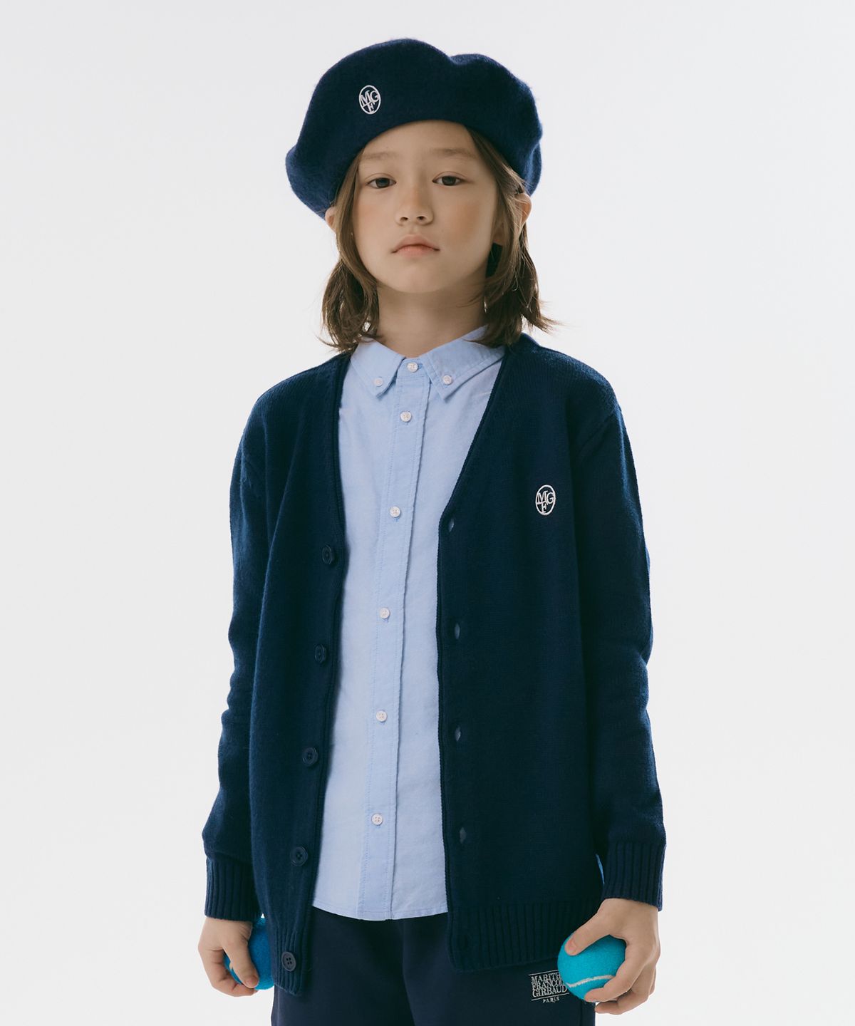 마리떼 키즈(MARITHÉ KIDS) ENFANT V NECK CARDIGAN dark navy