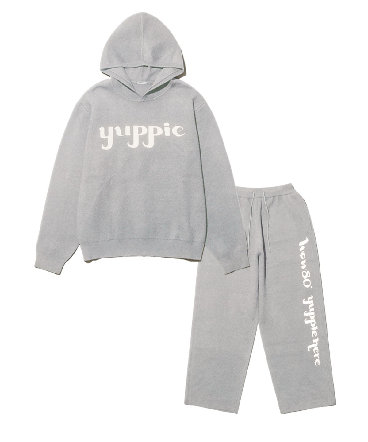 마욜(MAYOL) 남성 yuppie 니트 후드 팬츠 SET 멜란지그레이