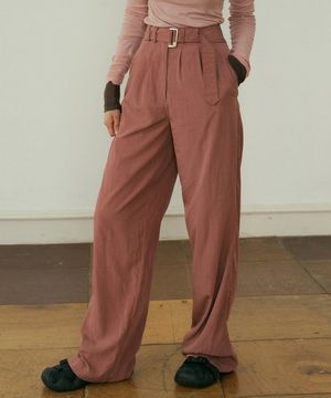 KACK BELTED WIDE PANTS ROSE