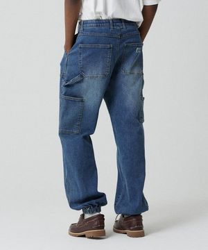 조거 7723 카펜터 와이드핏 미디움인디고 데님 조거팬츠