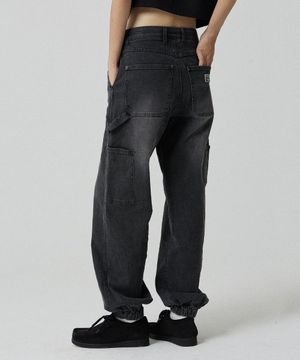 조거 7723 카펜터 와이드핏 다크그레이 데님 조거팬츠