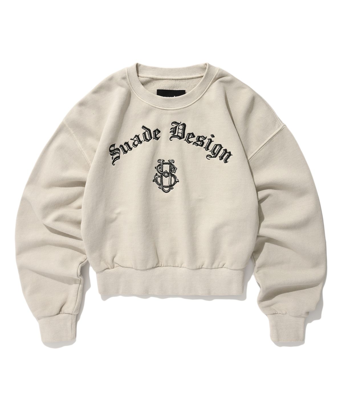 스웨이드(SUADE) MONOGRAM CROP CREWNECK [PIGMENT BEIGE]