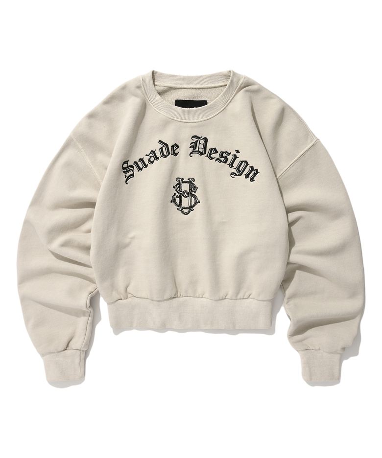 MONOGRAM CROP CREWNECK [PIGMENT BEIGE]