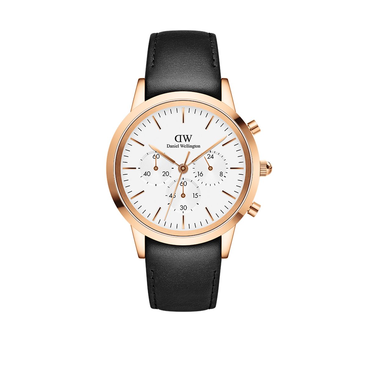 다니엘 웰링턴(DANIEL WELLINGTON) ICONIC CHRONOGRAPH SHEFFIELD 블랙가죽스트랩 남성시계