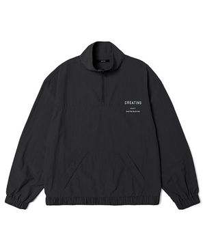 남성 디테일 반집업 우븐 탑 (BLACK) (HZ8LT03-39)