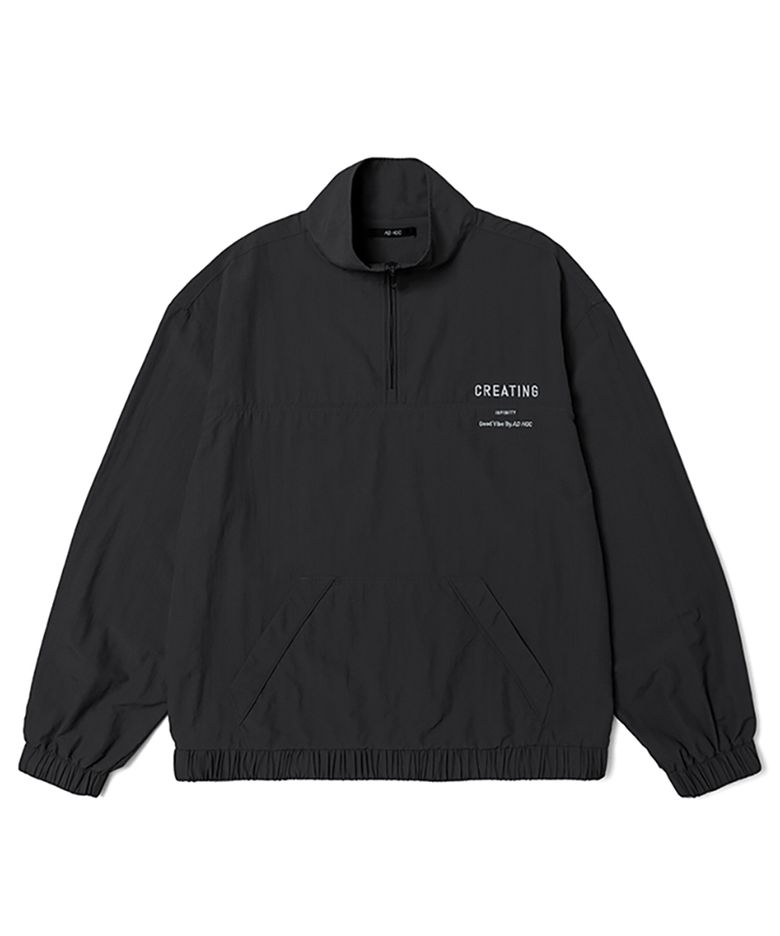 남성 디테일 반집업 우븐 탑 (BLACK) (HZ8LT03-39)