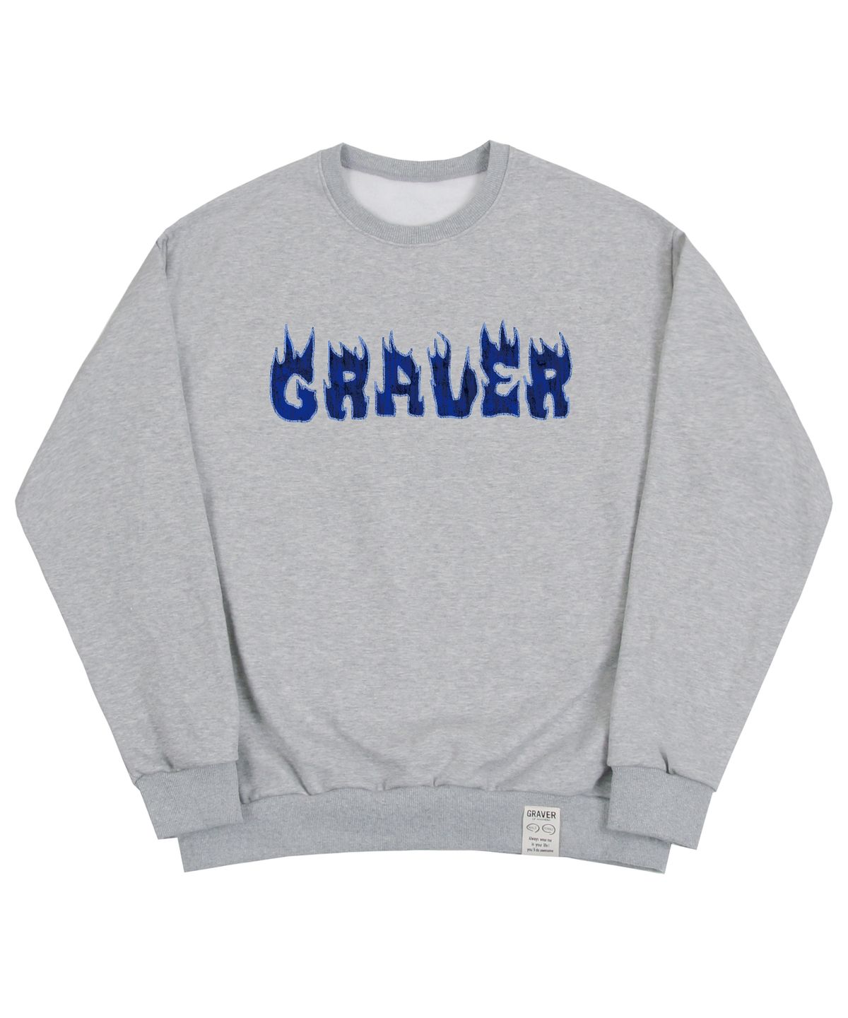 그레이버(GRAVER) [UNISEX]플레임 로고 맨투맨_그레이