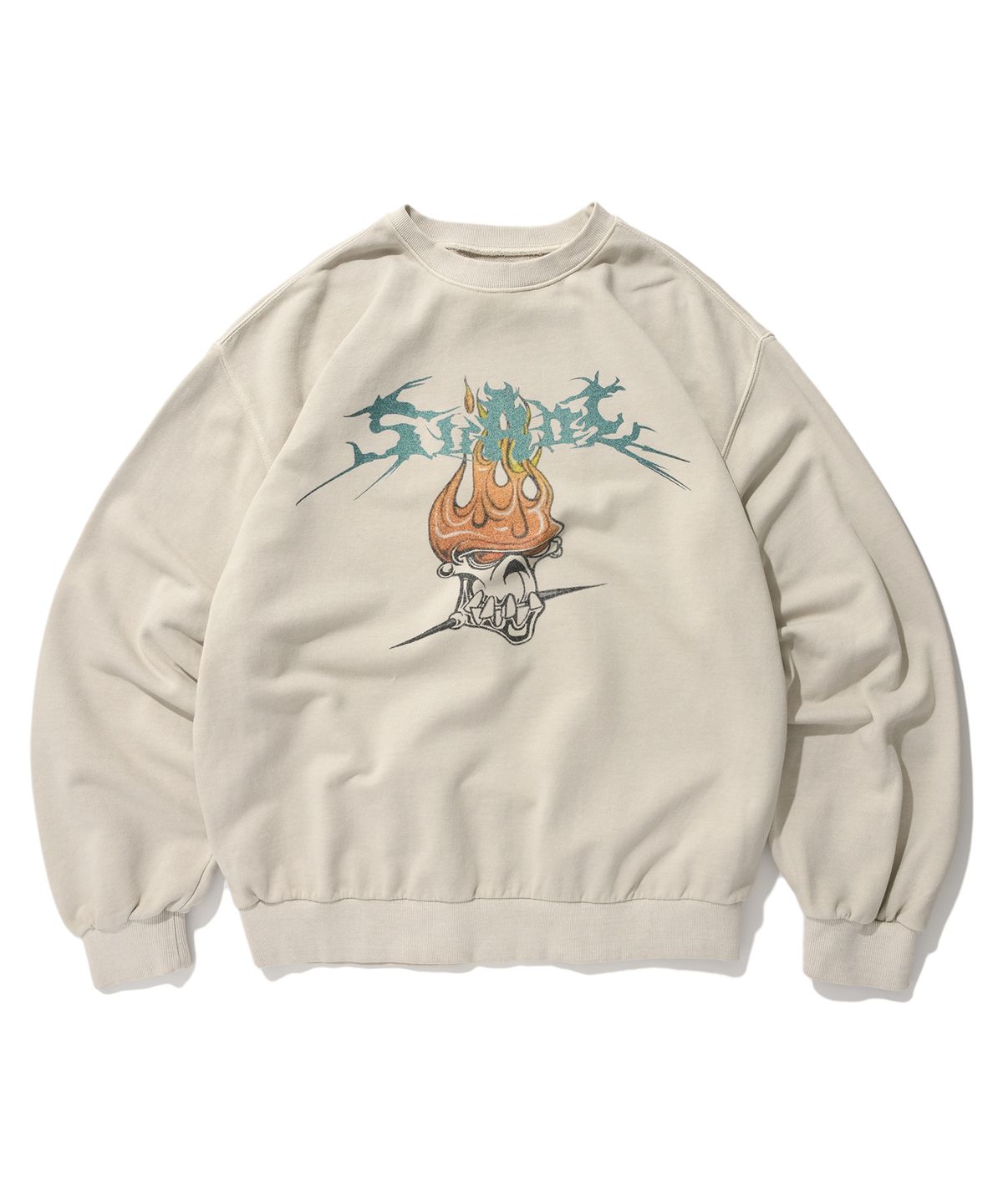 스웨이드(SUADE) ROCK DEAD SKULL CREWNECK [PIGMENT BEIGE]