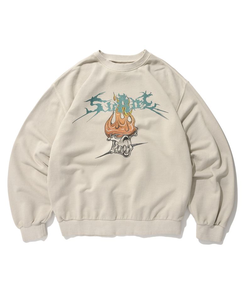 ROCK DEAD SKULL CREWNECK [PIGMENT BEIGE]