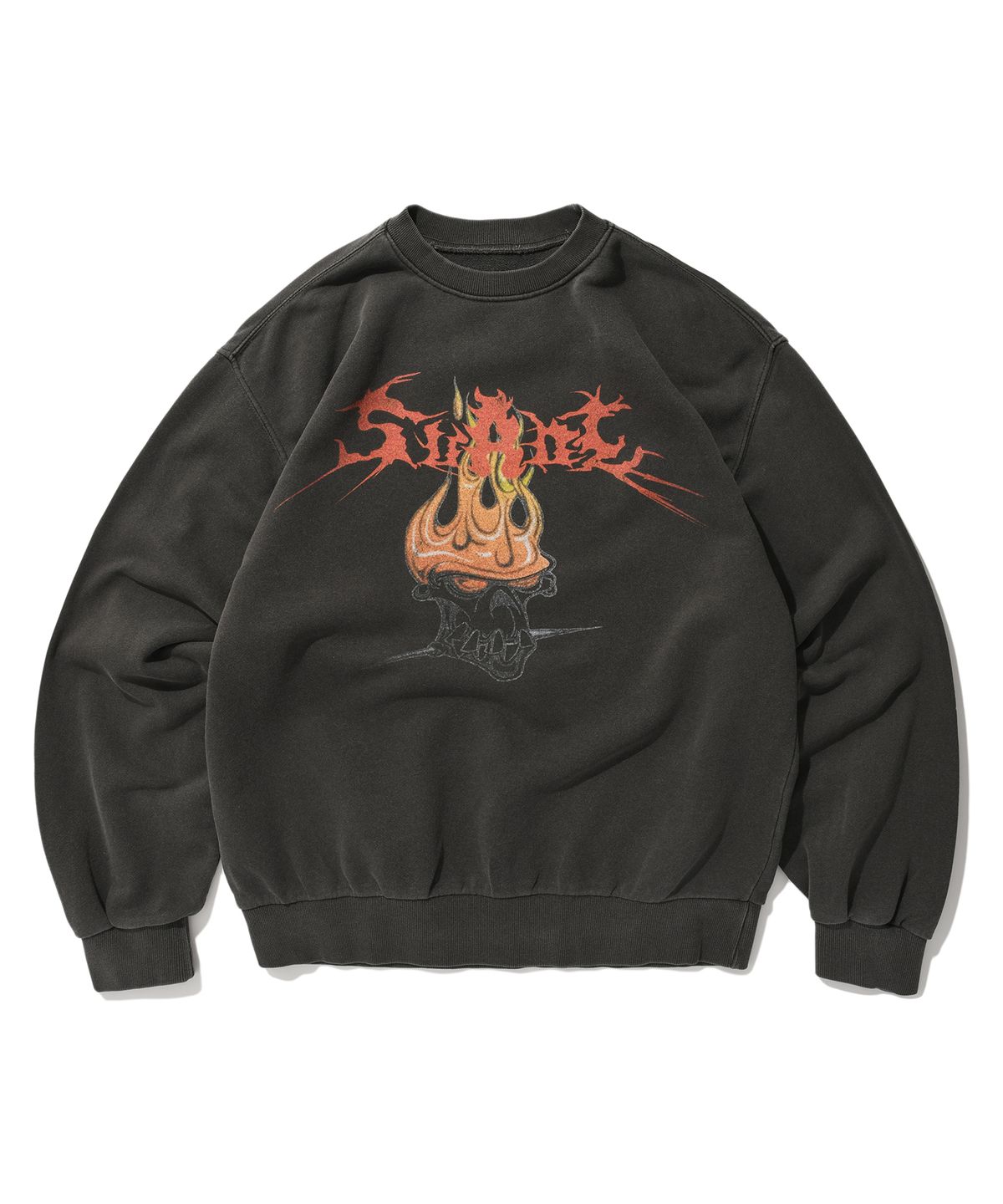 스웨이드(SUADE) ROCK DEAD SKULL CREWNECK [PIGMENT BLACK]