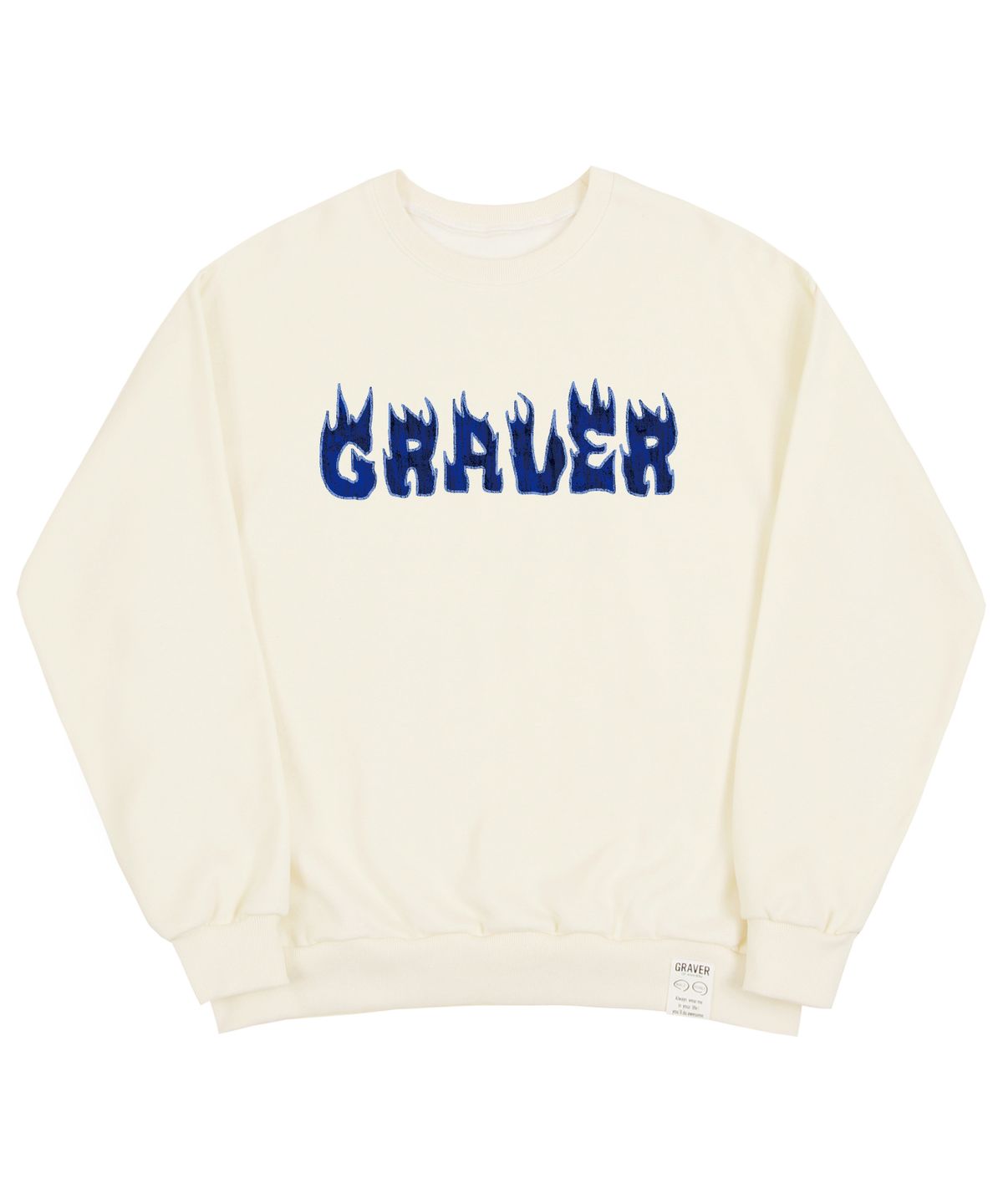그레이버(GRAVER) [UNISEX]플레임 로고 맨투맨_크림