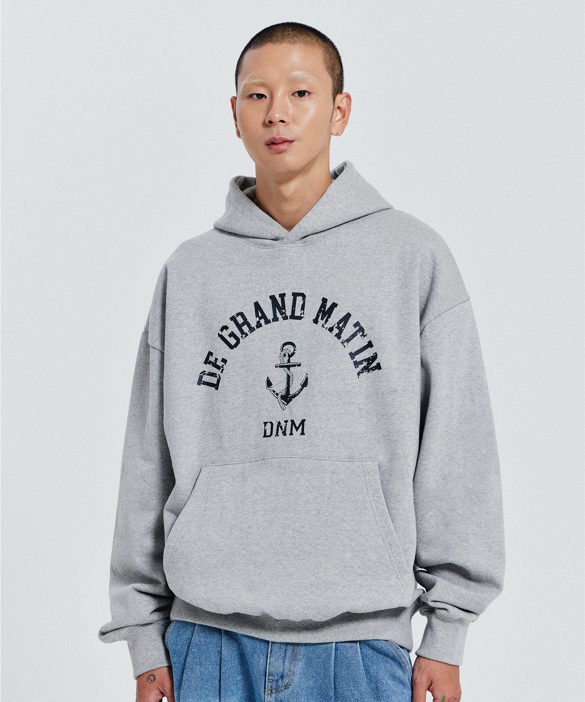 디 그랜드 마틴(DE GRAND MATIN) V.HEAVY HOOD SWEAT GRAND_MELANGE GRAY