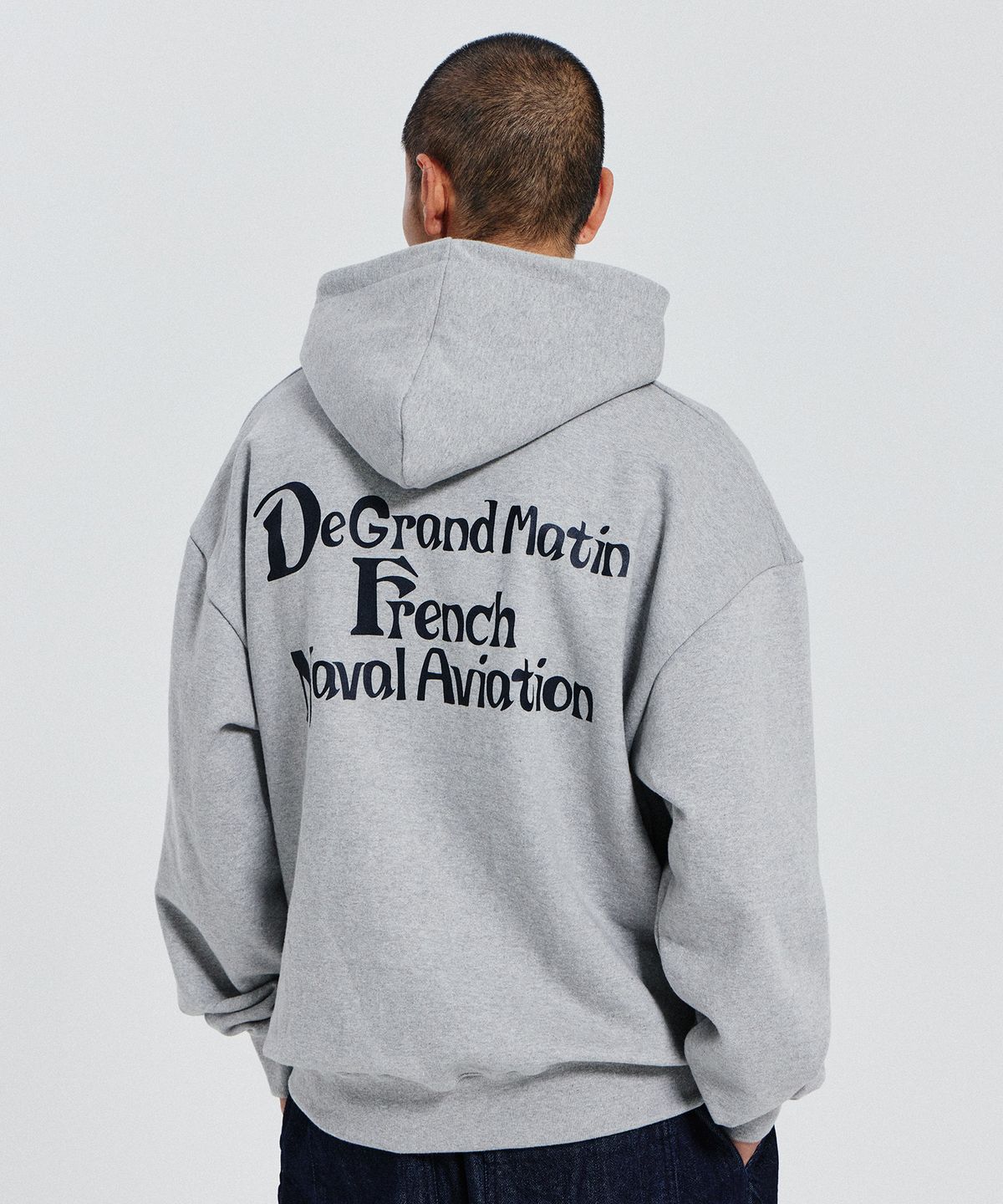 디 그랜드 마틴(DE GRAND MATIN) V.HEAVY HOOD SWEAT DE_MELANGE GRAY
