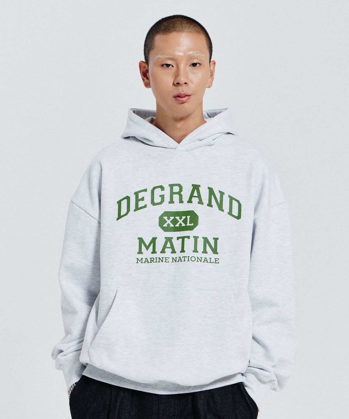 디 그랜드 마틴(DE GRAND MATIN) V.HEAVY HOOD SWEAT DEGRAND_1% MELANGE