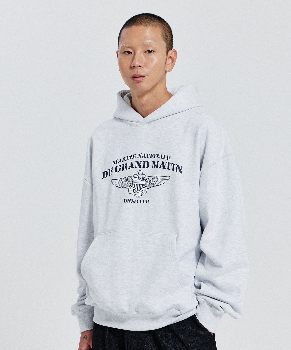 디 그랜드 마틴(DE GRAND MATIN) V.HEAVY HOOD SWEAT CLUB_1% MELANGE