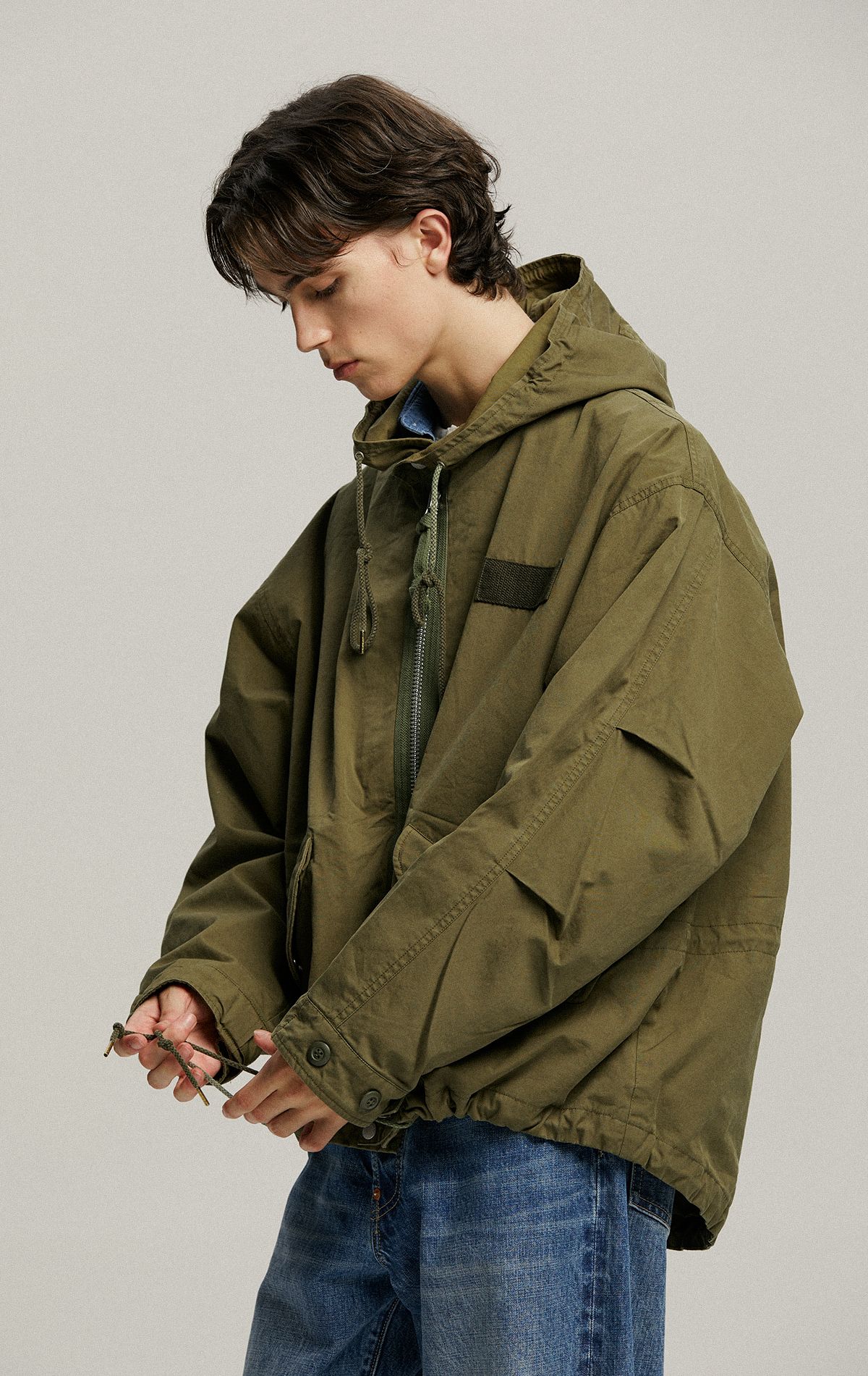 MUSINSA | BEHEAVYER M51 MIL PARKA SHORT olive