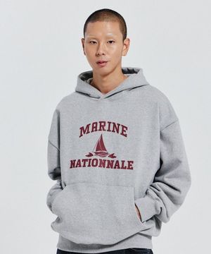 V.HEAVY HOOD SWEAT MARINE_MELANGE GRAY
