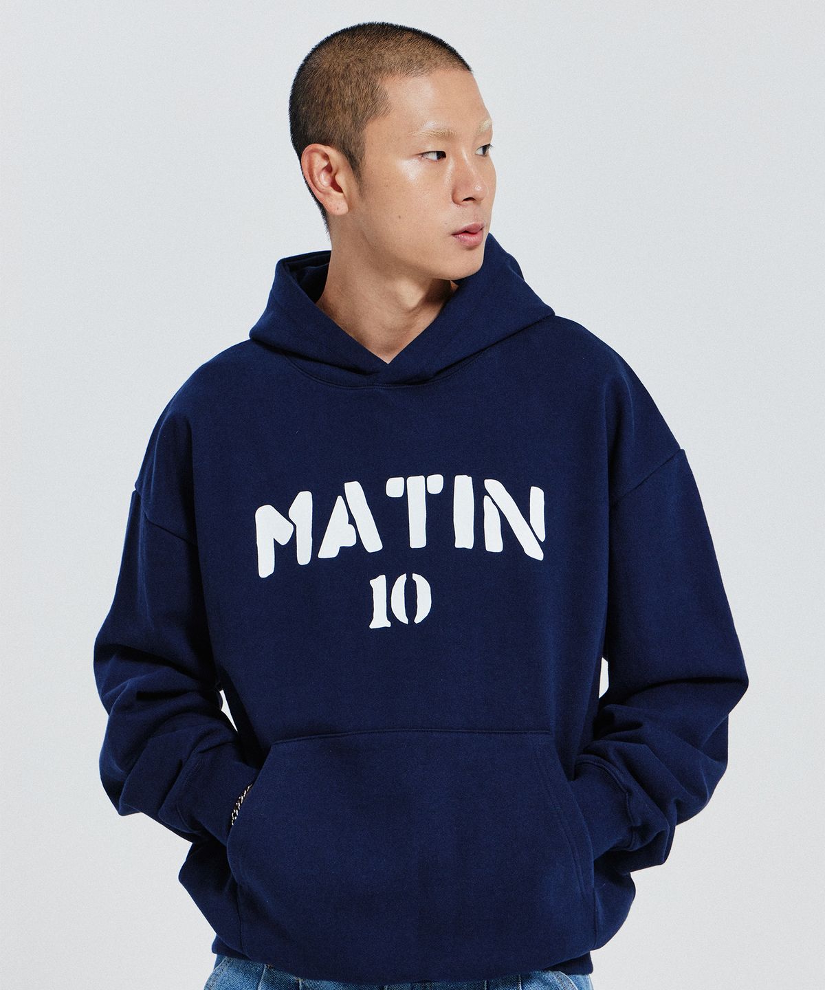 디 그랜드 마틴(DE GRAND MATIN) V.HEAVY HOOD SWEAT MATIN_NAVY