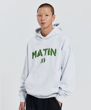V.HEAVY HOOD SWEAT MATIN_1% MELANGE GRAY