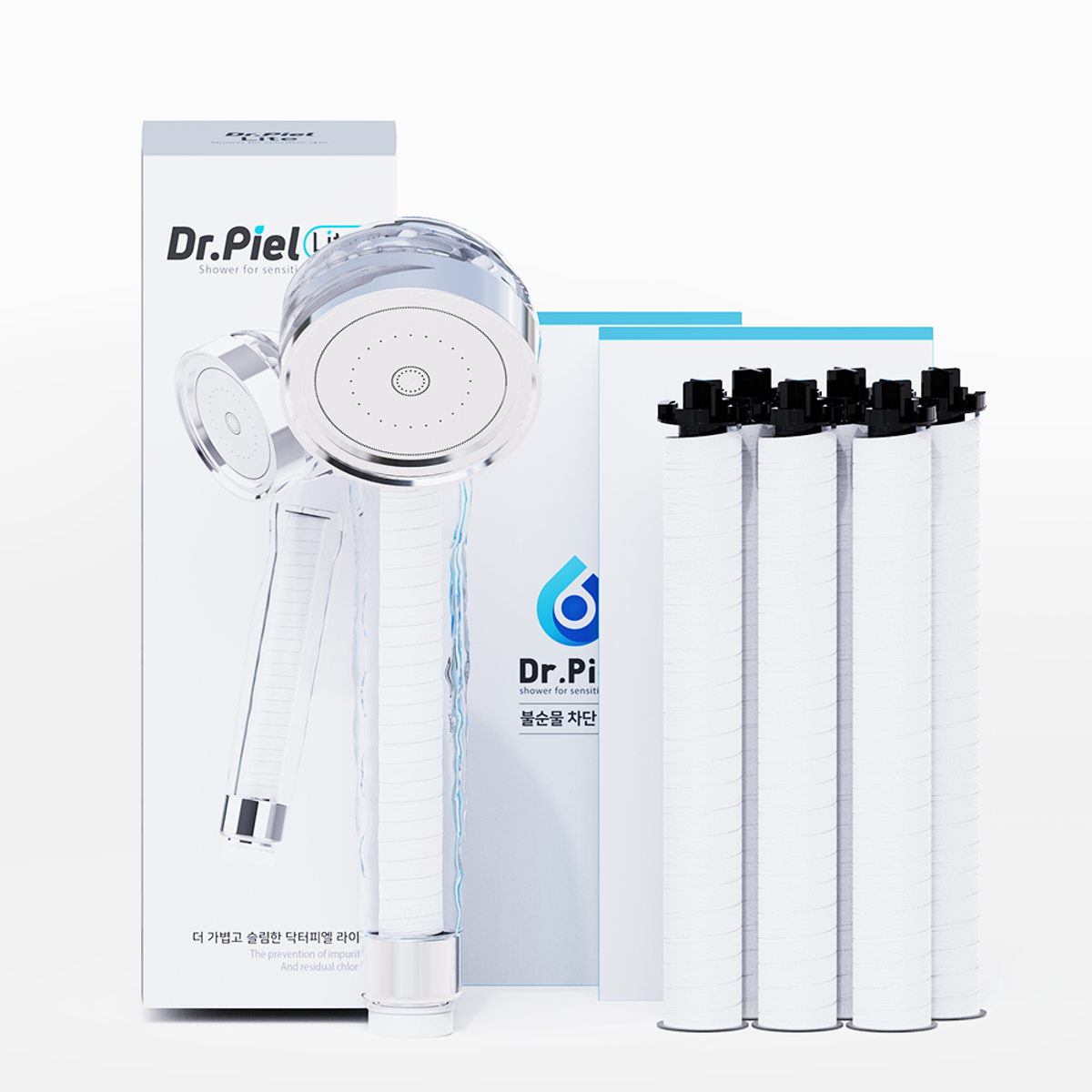 닥터피엘(DR.PIEL) 라이트 항균볼 필터 샤워기 기본세트 + 필터 1년 세트 (1차필터 6EA)