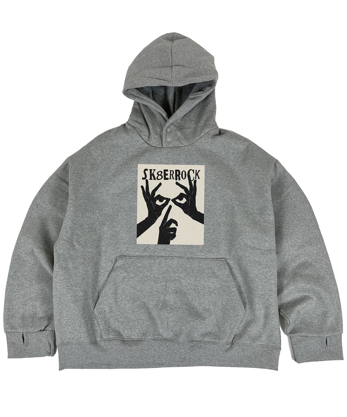 스케이터락(SK8ER ROCK) Shhh Hand Warmer Sweat Hoodie melange gray
