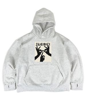 Shhh Hand Warmer Sweat Hoodie white melange