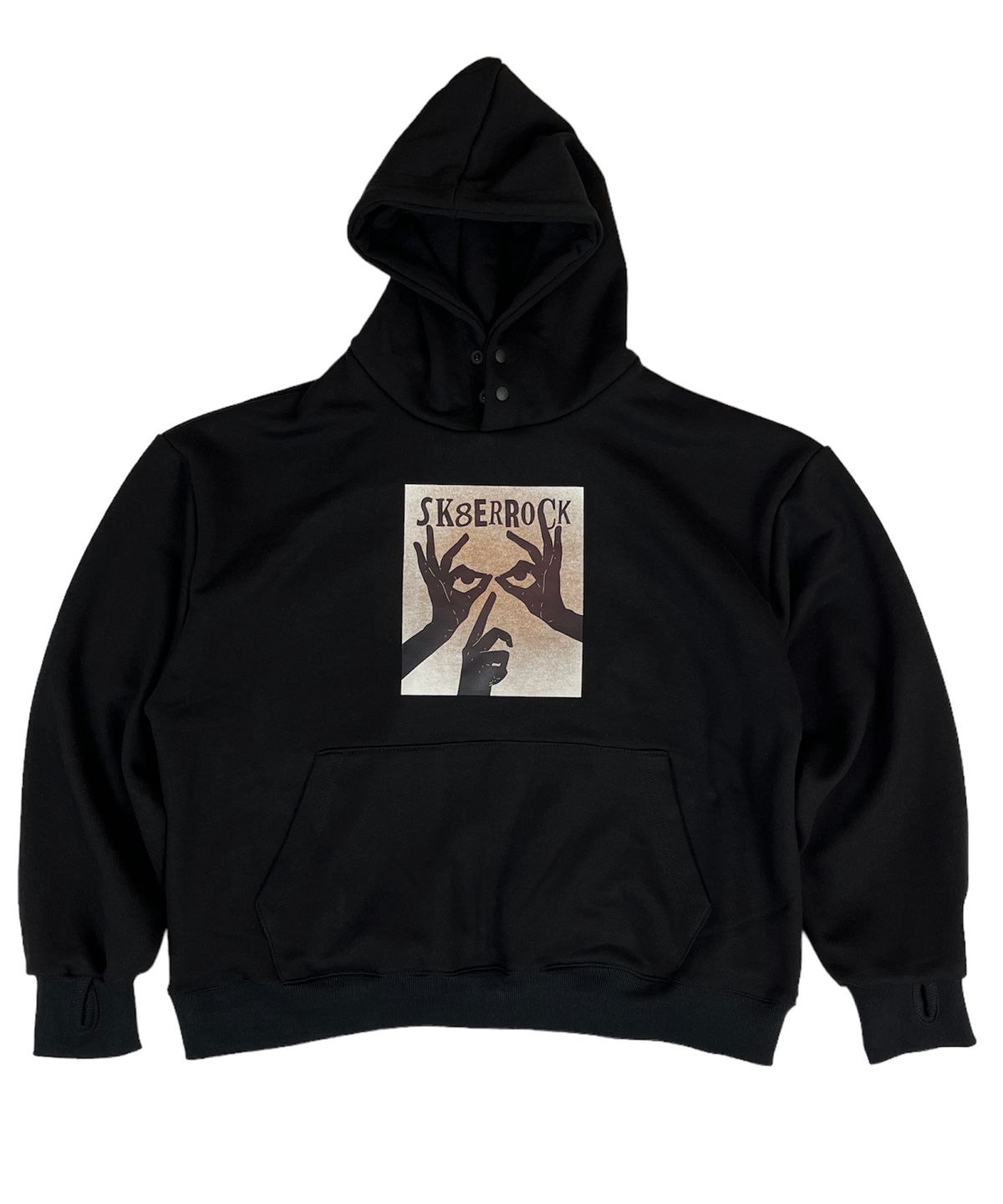 스케이터락(SK8ER ROCK) Shhh Hand Warmer Sweat Hoodie Black