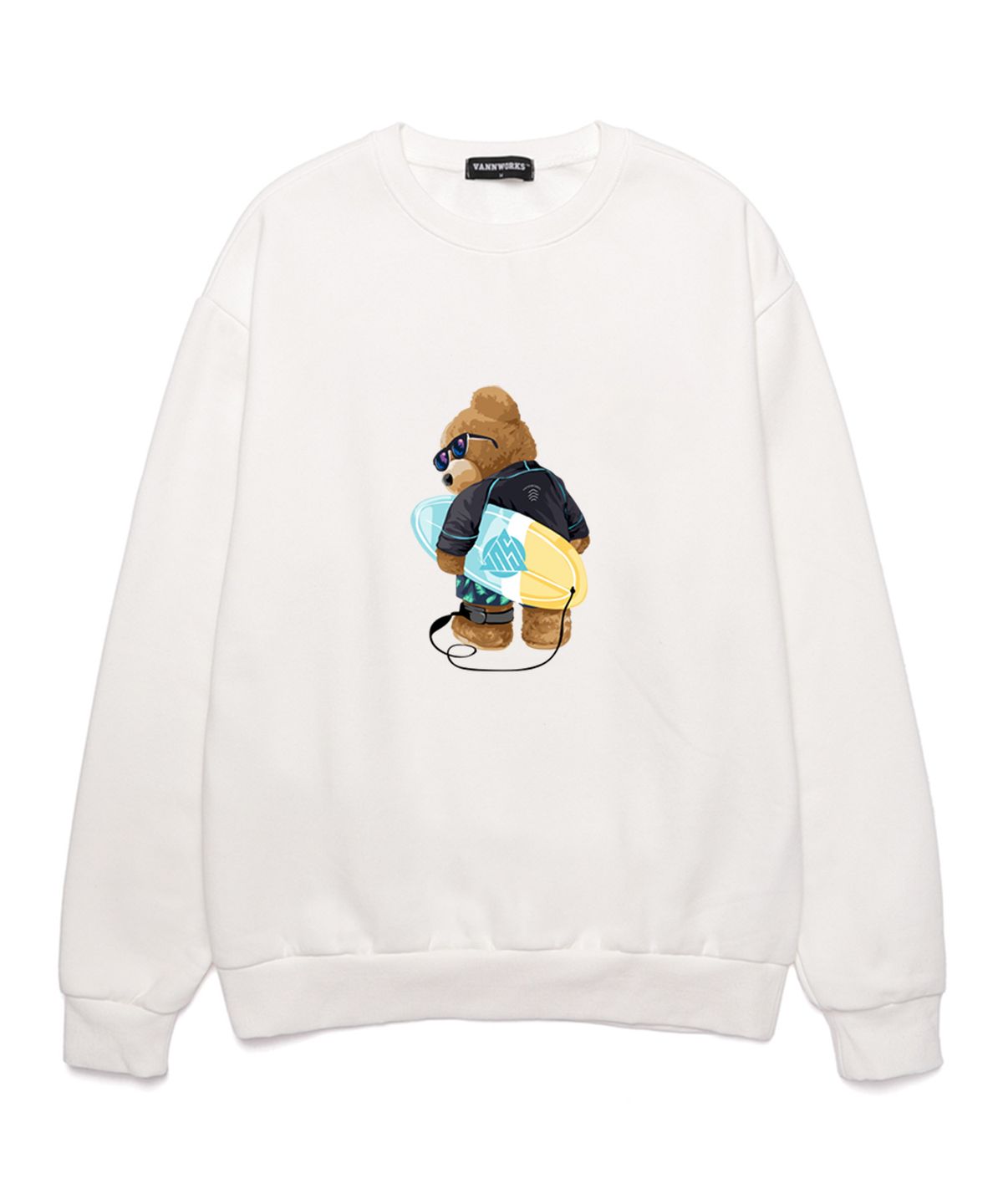 밴웍스(VANNWORKS) SURF BOARD BEAR NO.2 오버핏 맨투맨 (VLS0009) 화이트