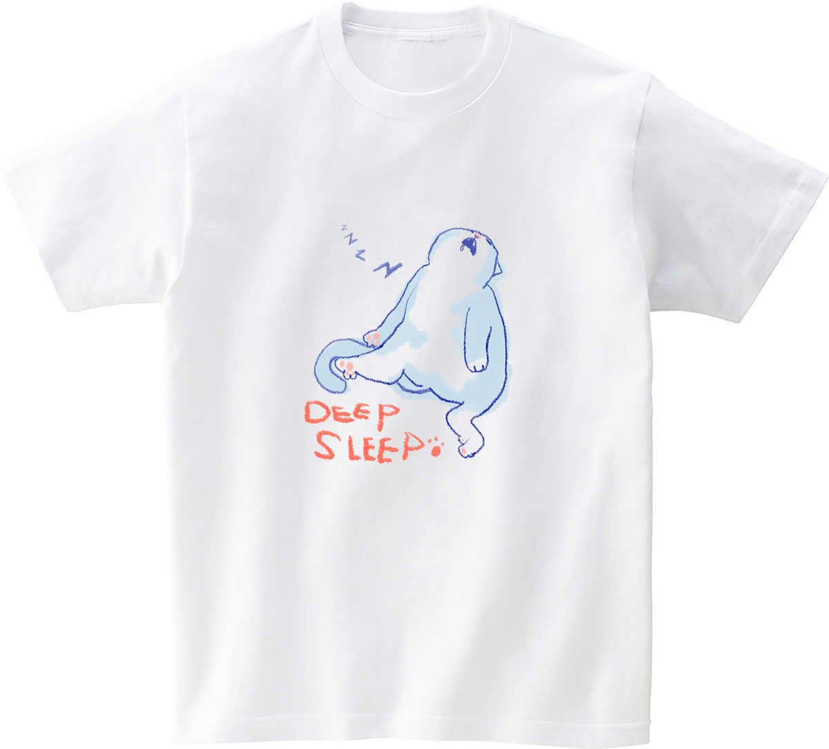 어썸어스(AWESOMEUS) (23SS)DEEP SLEEP CAT 반팔 티셔츠 화이트