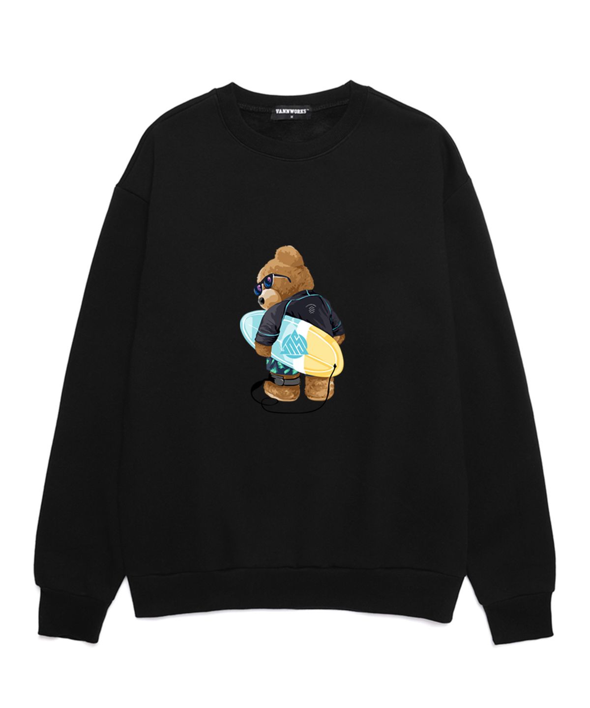 밴웍스(VANNWORKS) SURF BOARD BEAR NO.2 오버핏 맨투맨 (VLS0009) 블랙