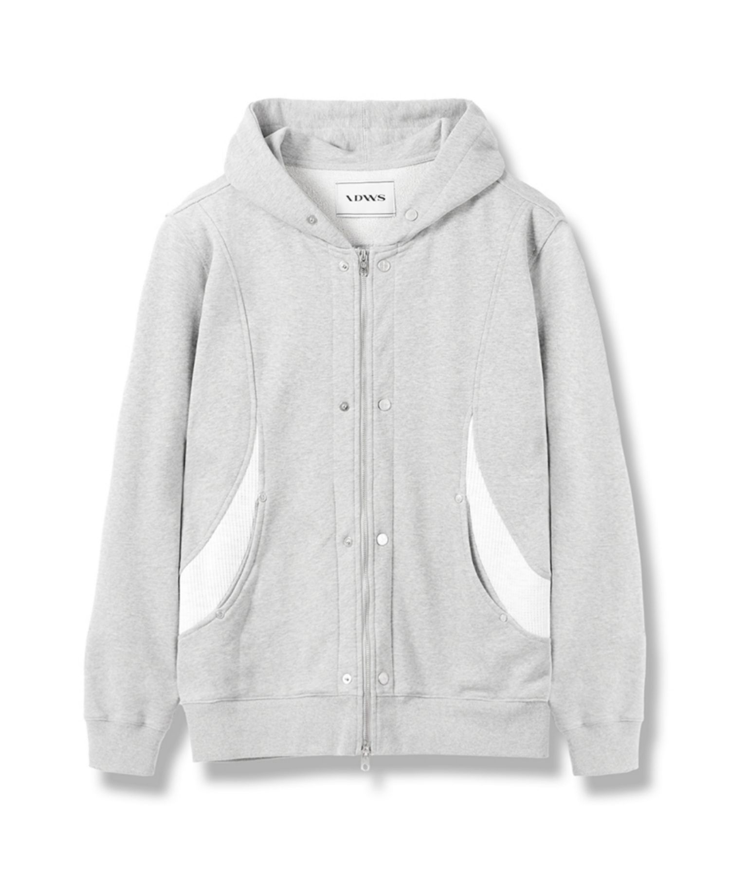 Contrast Zip Up Hooded Sweatshirt グレーＬ MUSINSA | IDWS Contrast Mix Hoodie Zip-Up Gray