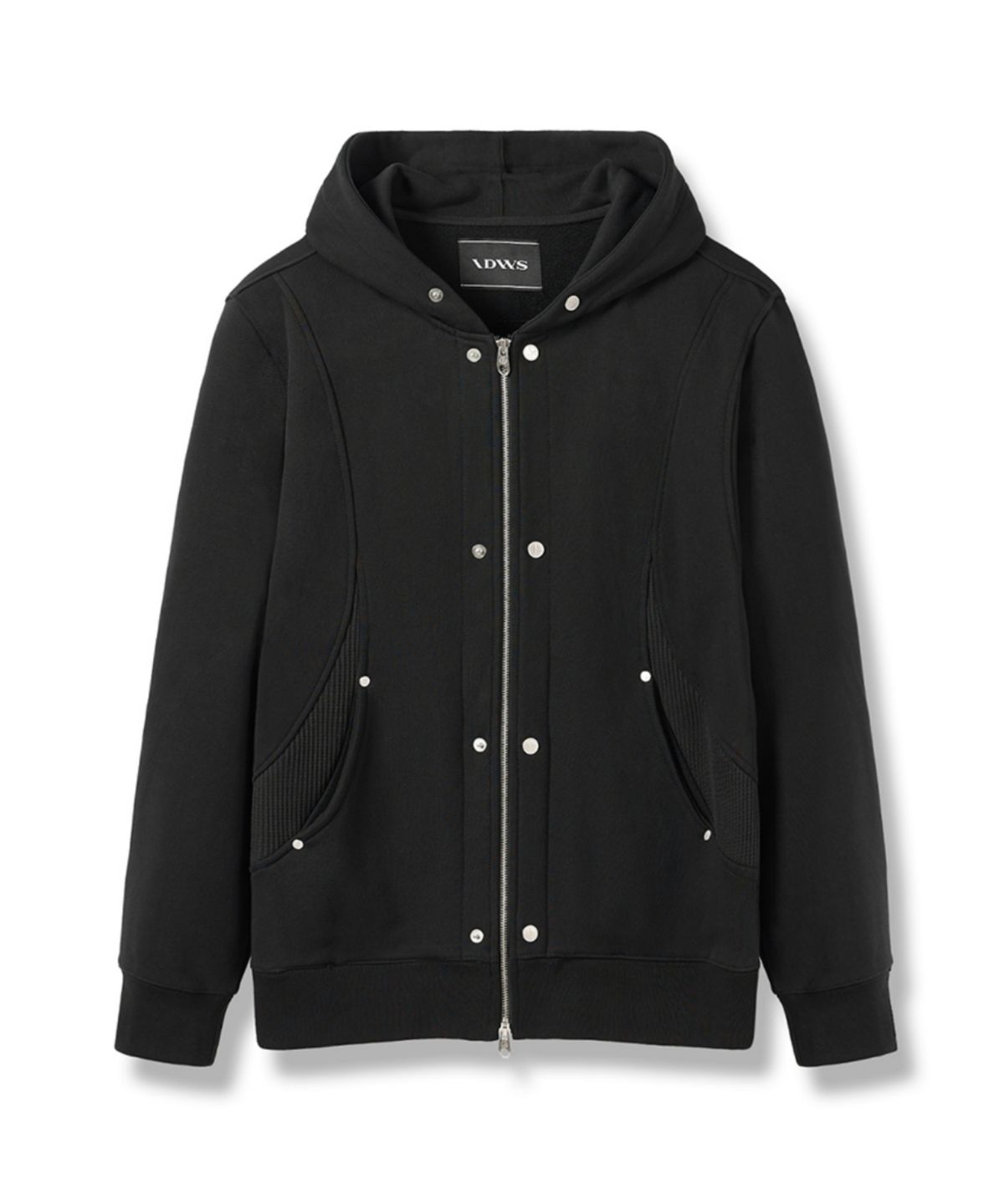 아이돈워너셀(IDWS) Contrast Mix Hoodie Zip-Up Black