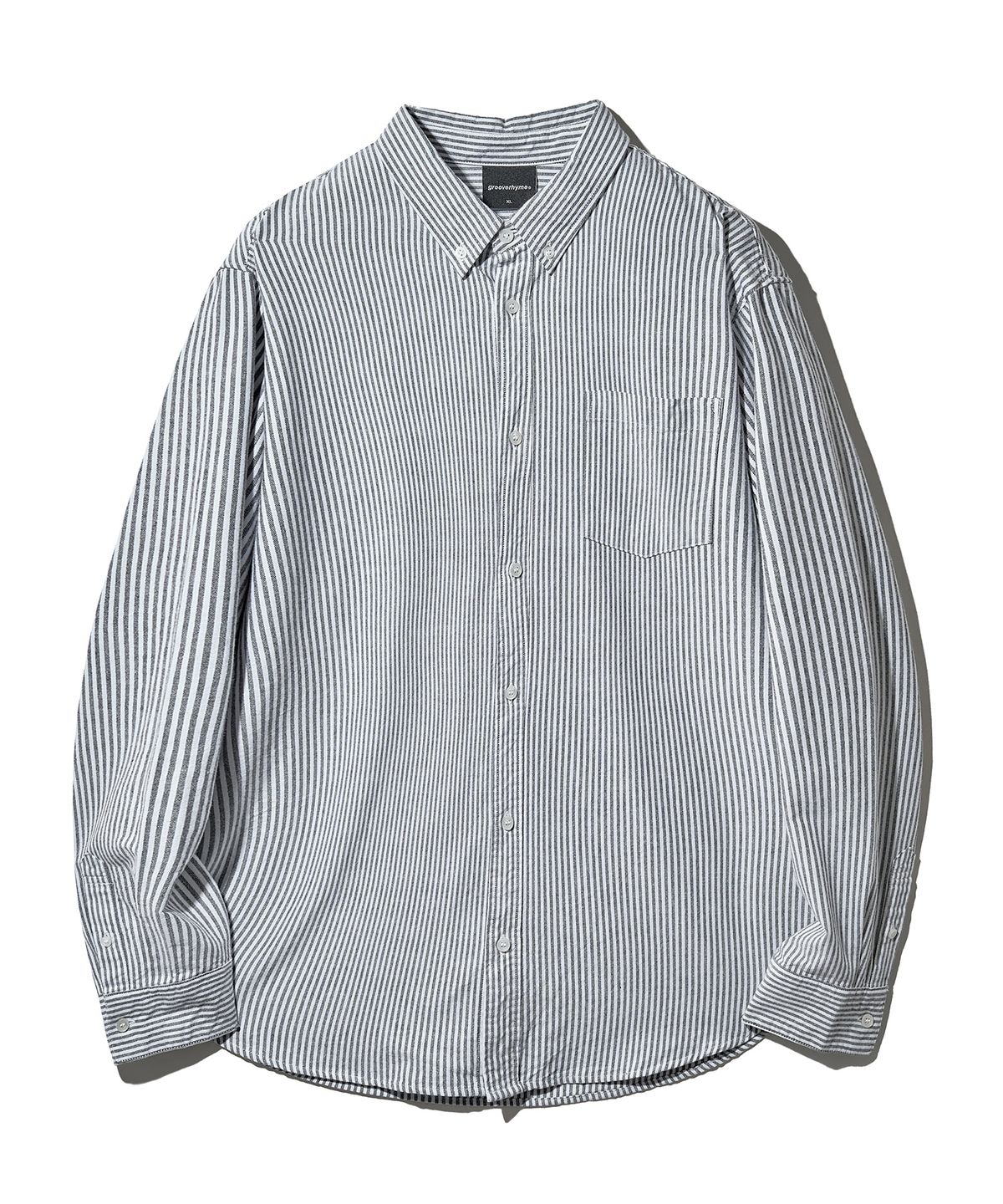 그루브라임(GROOVE RHYME) POCKET OXFORD SHIRTS (STRIPE GREY) [LRSFCSA742M]