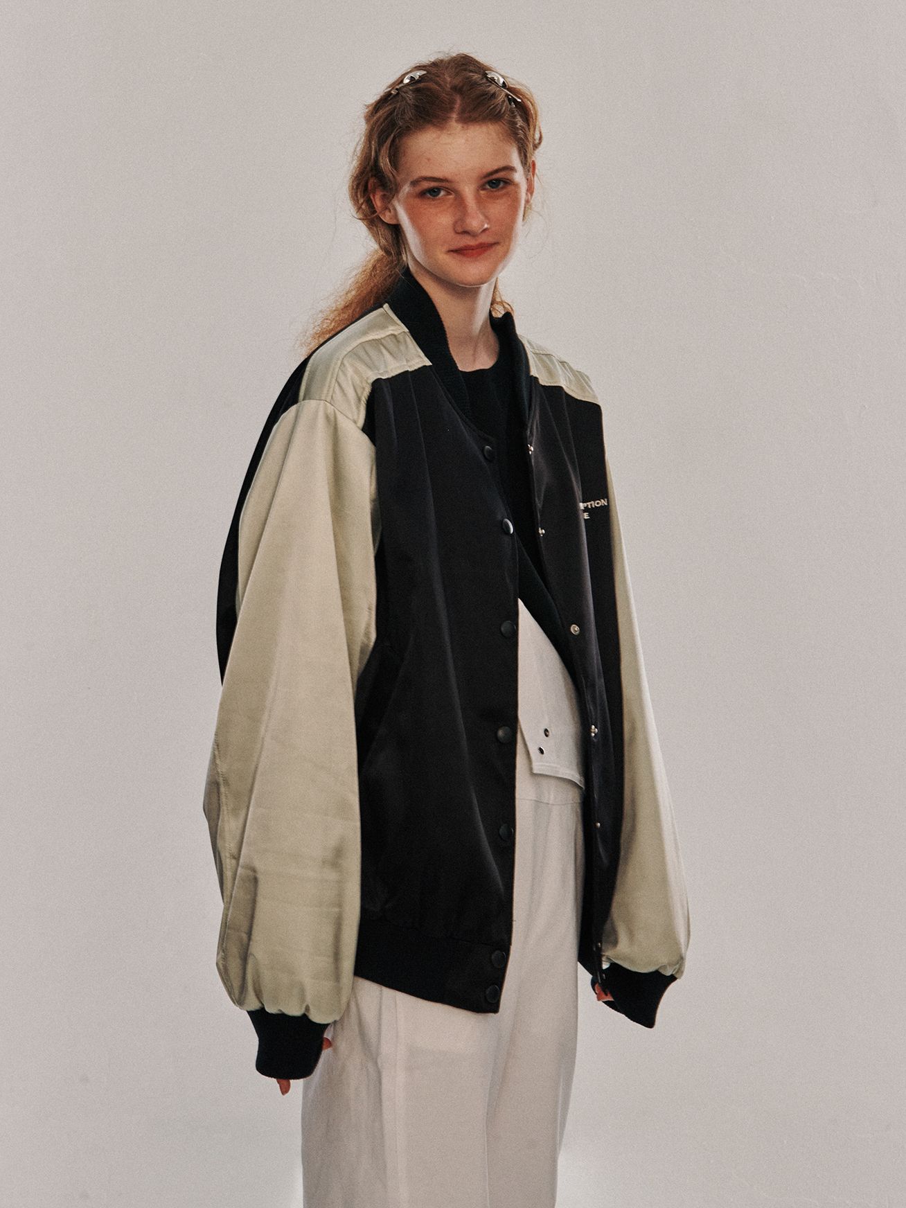 MUSINSA | SOME PLACE Oversized Embroidered Stadium Color Block Jacket ...
