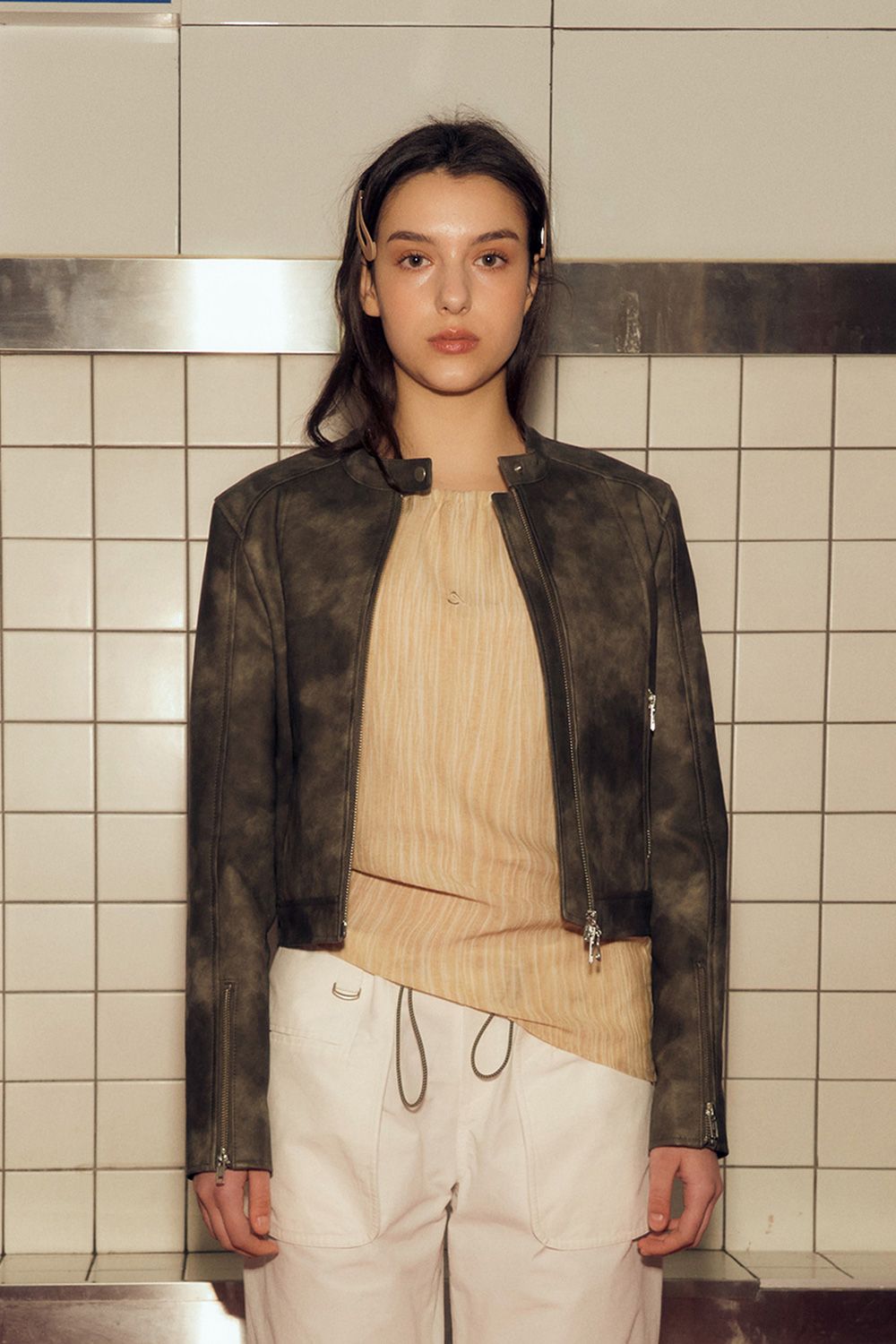 AFTERHOURS ♥ LEATHER BIKER JACKET /追跡付 MUSINSA公式 | AFTERHOURS LEATHER BIKER JACKET (CHARCOAL BROWN)