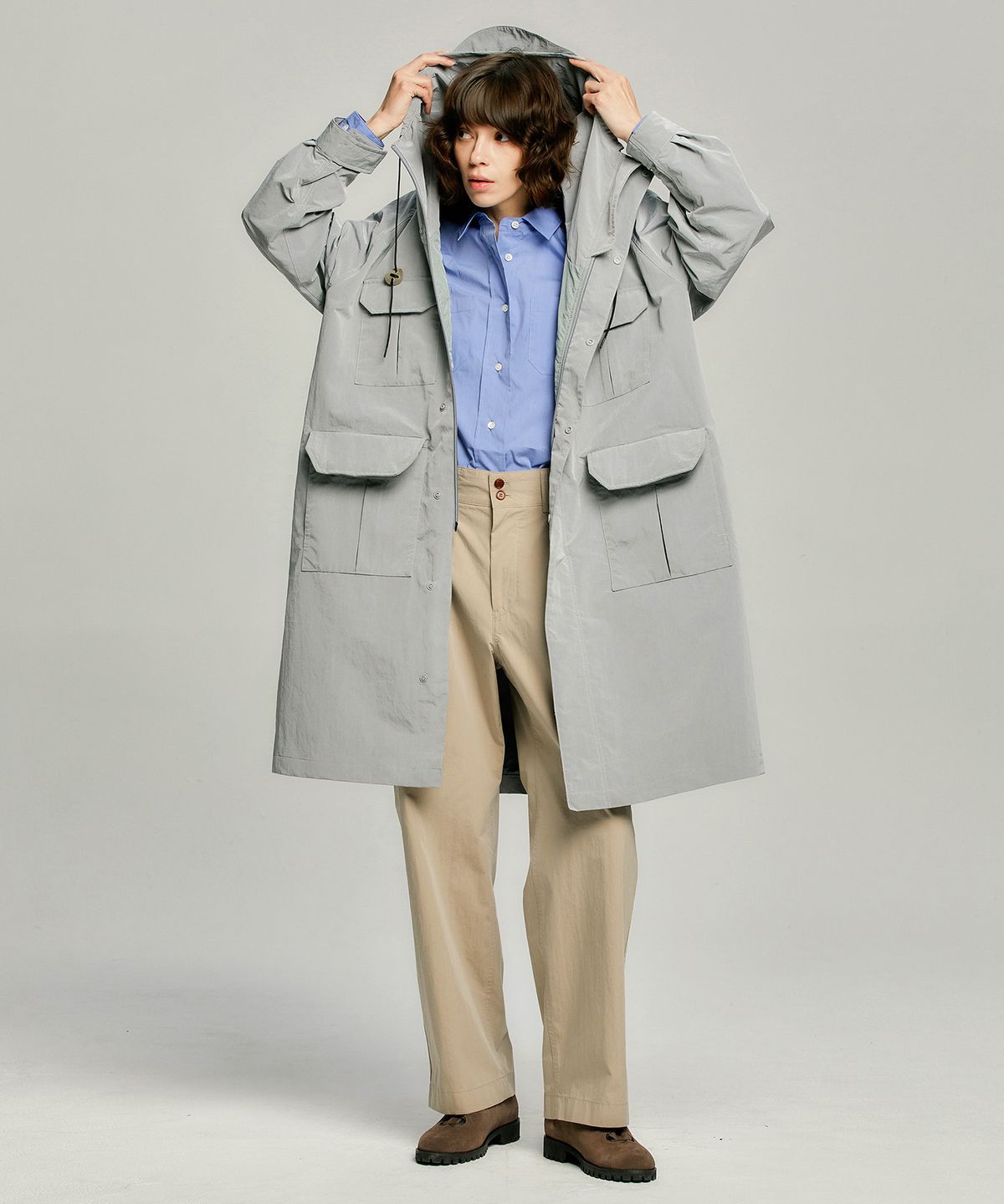 어나더 오피스(ANOTHER OFFICE) Women Legacy Mountain Coat (Silver)