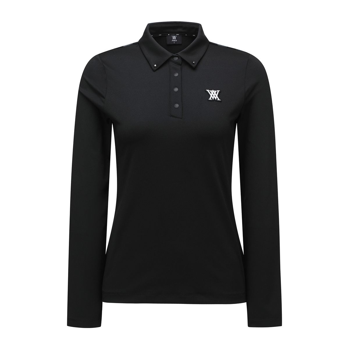 어뉴골프(ANEW GOLF) WOMEN SIGNATURE LOGO LONG T-SHIRT_BK
