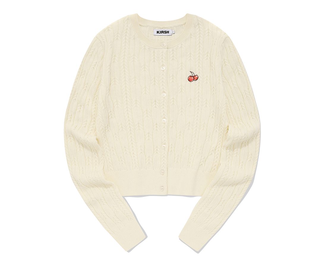 KIRSH SMALL CHERRY CABLE CROP KNIT CARDIGAN – SeoulSeoul