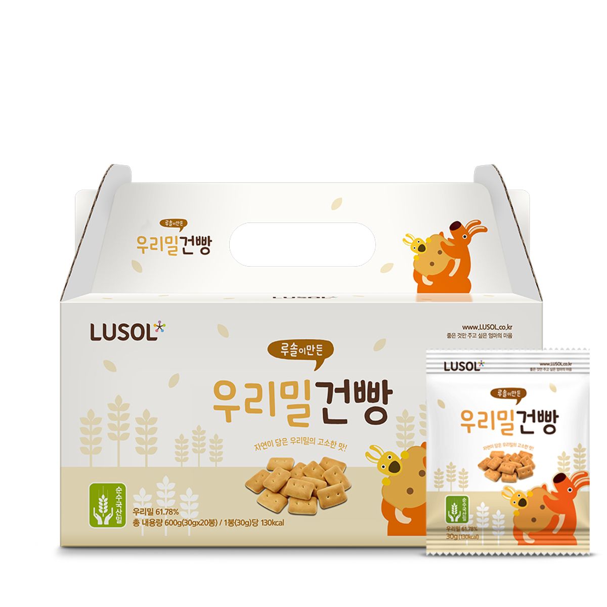 루솔(LUSOL) 우리밀 건빵 선물박스 (20개입)