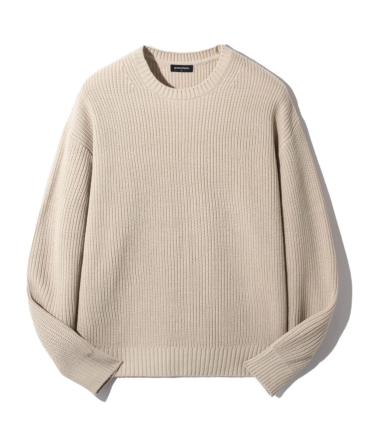그루브라임(GROOVE RHYME) HACHI BASIC KNIT (BEIGE) [LRSFCTK706M]