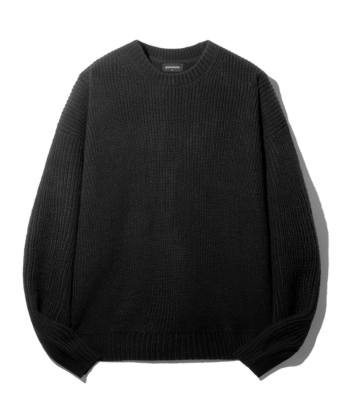 그루브라임(GROOVE RHYME) HACHI BASIC KNIT (BLACK) [LRSFCTK706M]