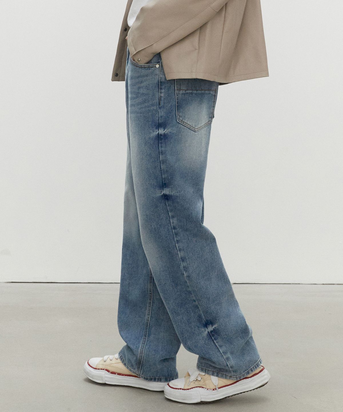 데케트(DECET) Mid Rise Wide Jeans DCPT027HLBlue