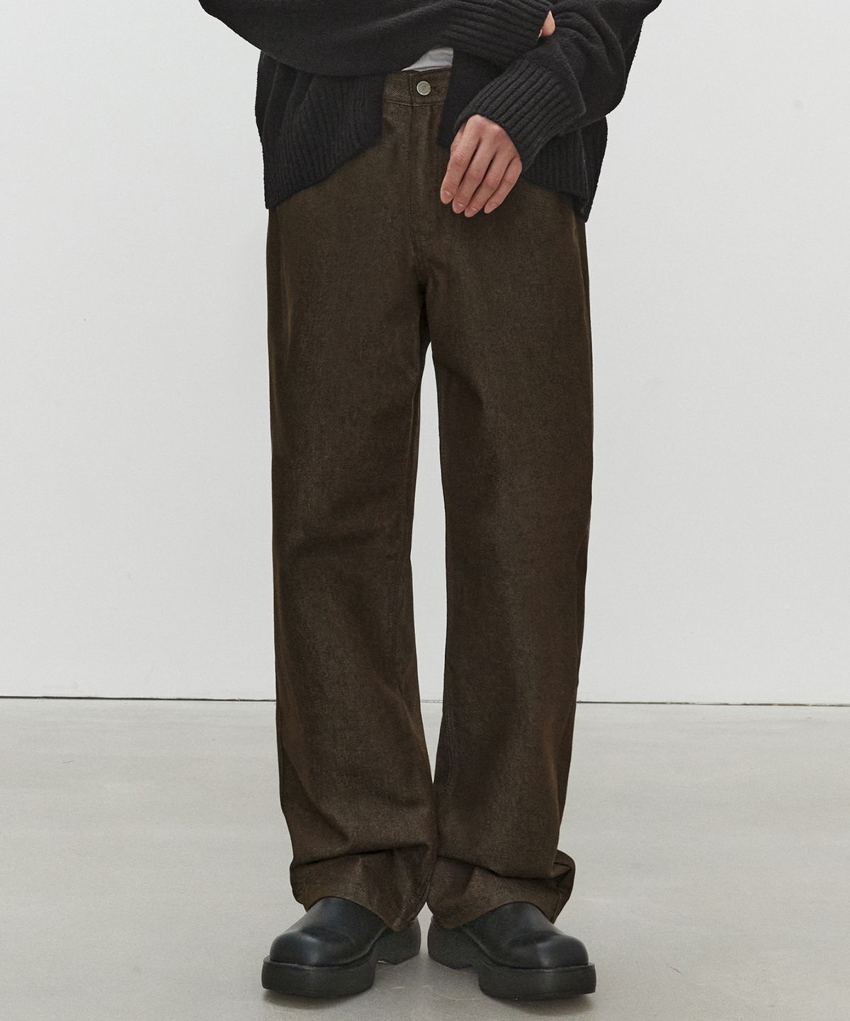데케트(DECET) Mid Rise Wide Jeans DCPT027CPBrown